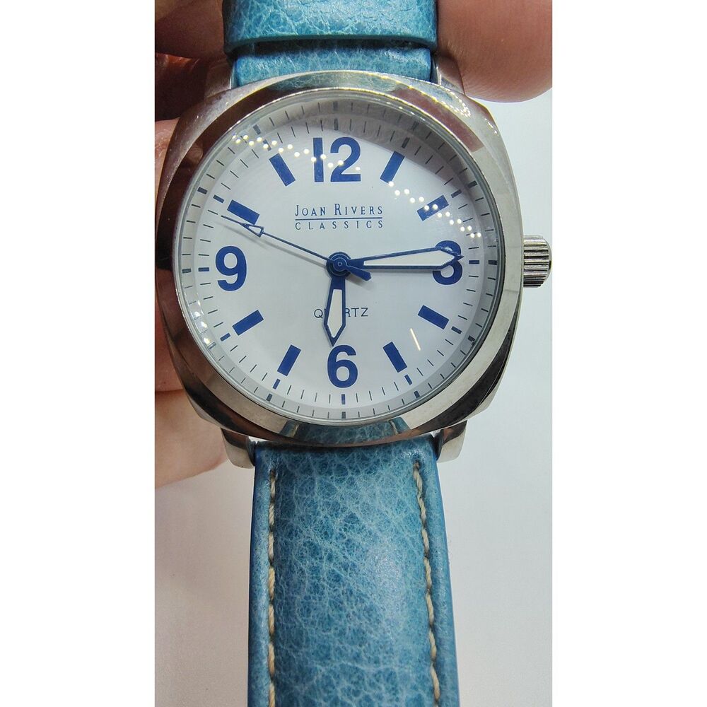 Joan Rivers Classics blue and white faced watch